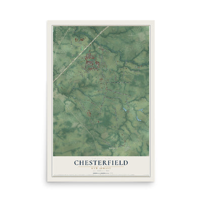 Chesterfield, New Jersey map print, 12" x 18" Archival Matte Print mockup
