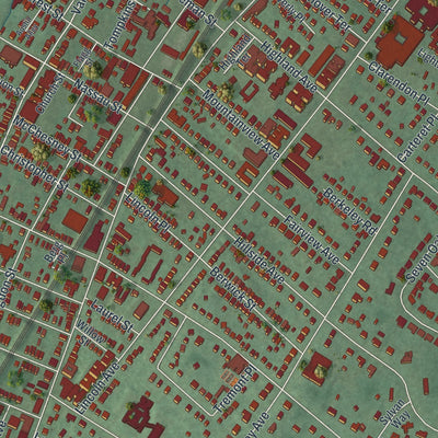 Close-up 2 of the City of Orange, New Jersey map artwork