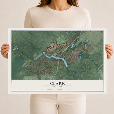 Clark, New Jersey map print, 12" x 18" Archival Matte Print mockup