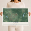 Clayton, New Jersey map print, 12" x 18" Archival Matte Print mockup