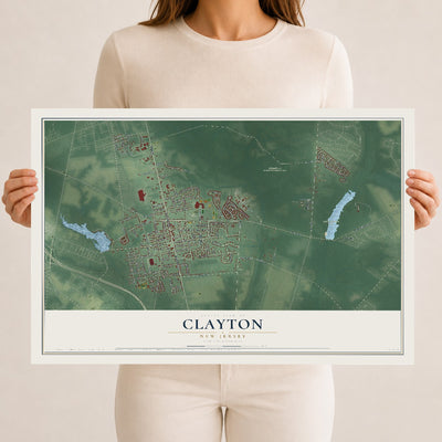 Clayton, New Jersey map print, 12" x 18" Archival Matte Print mockup