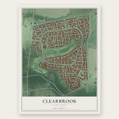Clearbrook, New Jersey map print, the full design