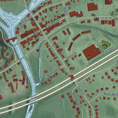 Close-up 1 of the Town of Clinton, New Jersey map artwork