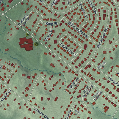 Close-up 1 of the Closter, New Jersey map artwork