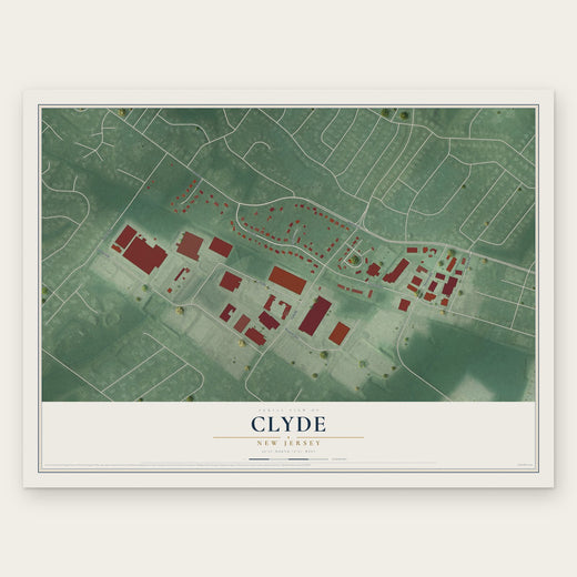 Clyde, New Jersey map print, the full design
