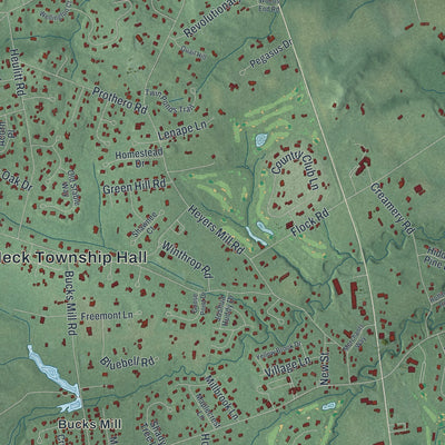 Close-up 1 of the Colts Neck, New Jersey map artwork