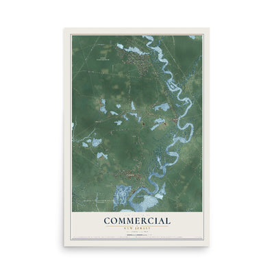 Commercial, New Jersey map print, 12" x 18" Archival Matte Print mockup
