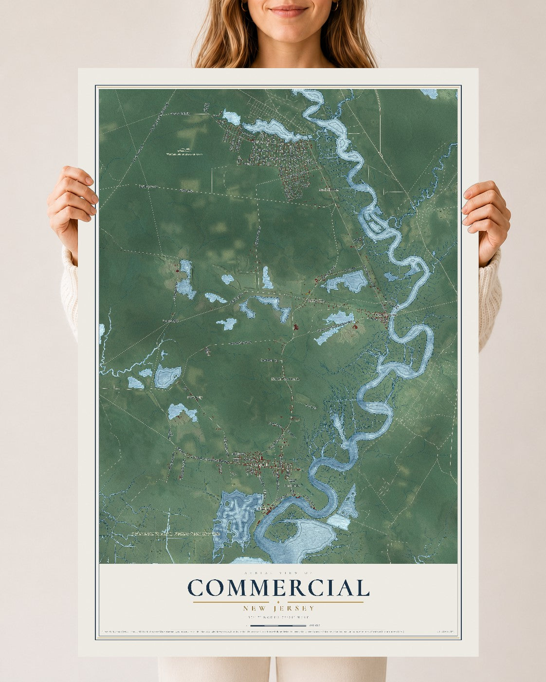 Commercial, New Jersey map print, 24" x 36" Archival Matte Print mockup