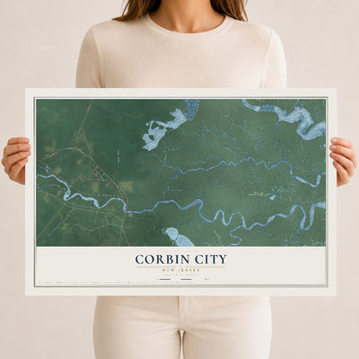 Corbin City, New Jersey map print, 12" x 18" Archival Matte Print mockup