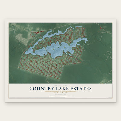 Country Lake Estates, New Jersey map print, the full design