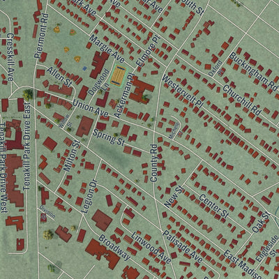 Close-up 2 of the Cresskill, New Jersey map artwork