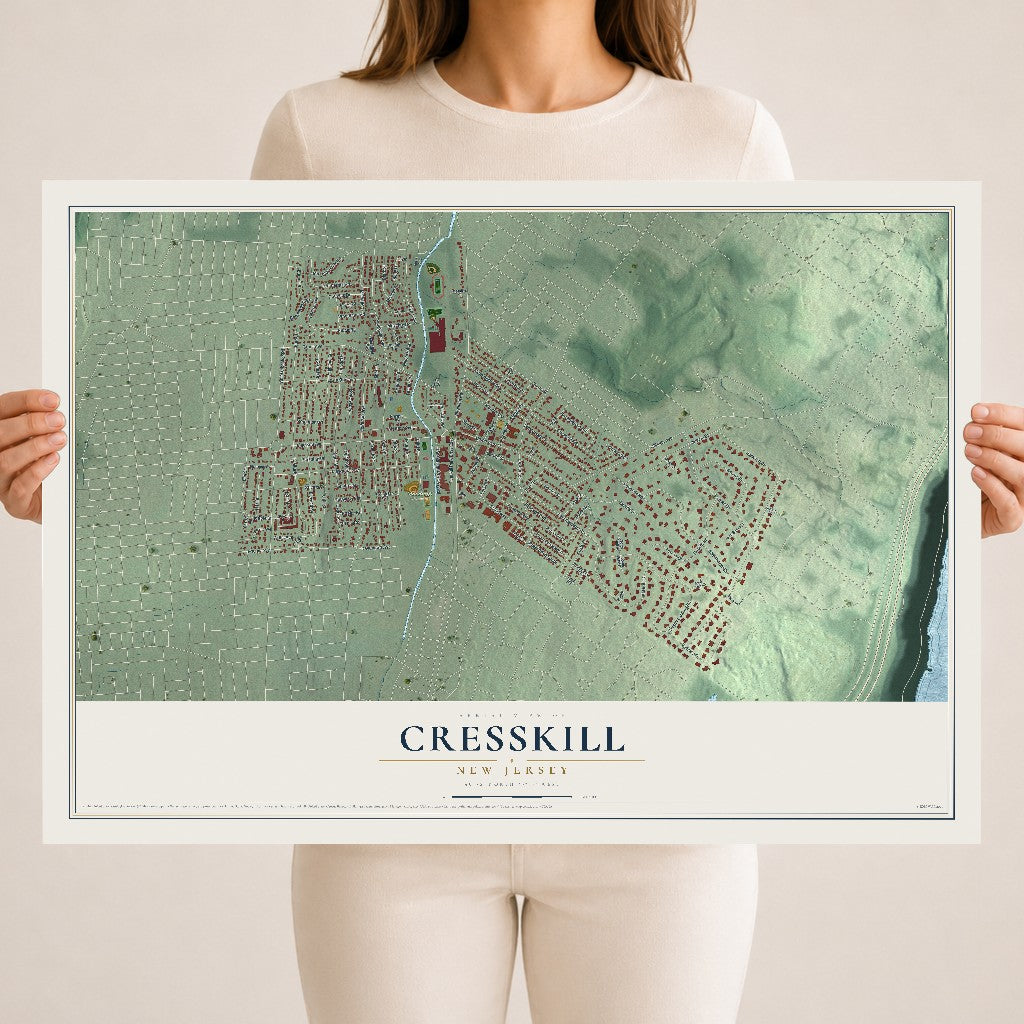 Cresskill, New Jersey map print, 18" x 24" Archival Matte Print mockup