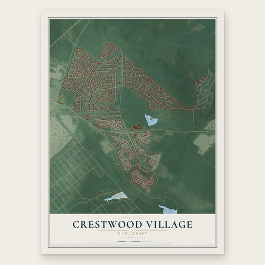 Crestwood Village, New Jersey map print, the full design