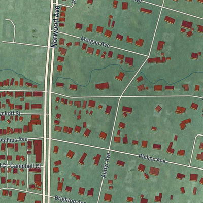 Close-up 2 of the Deal, New Jersey map artwork