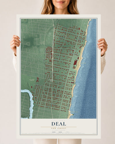 Deal, New Jersey map print, 24" x 36" Archival Matte Print mockup