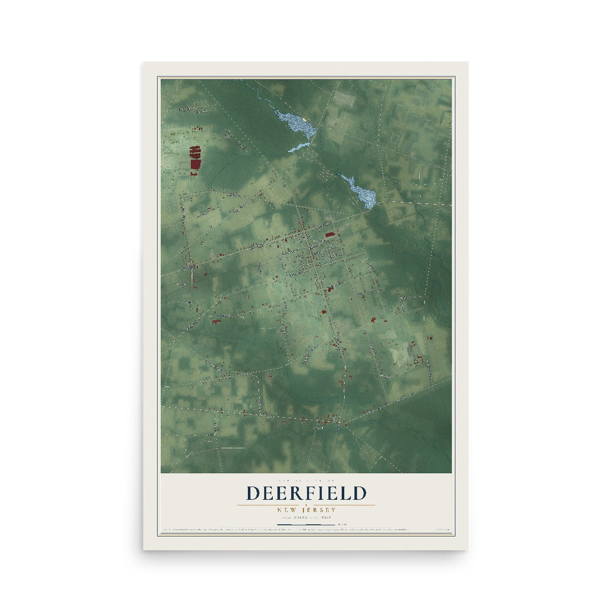 Deerfield, New Jersey map print, 12" x 18" Archival Matte Print mockup