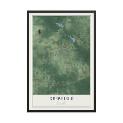 Deerfield, New Jersey map print, 12" x 18" W/ Black Ayous Wood Frame mockup