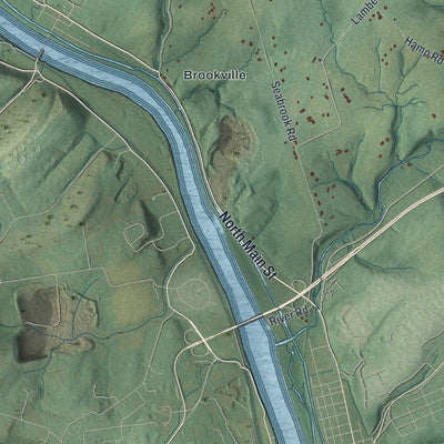 Close-up 1 of the Delaware, New Jersey map artwork
