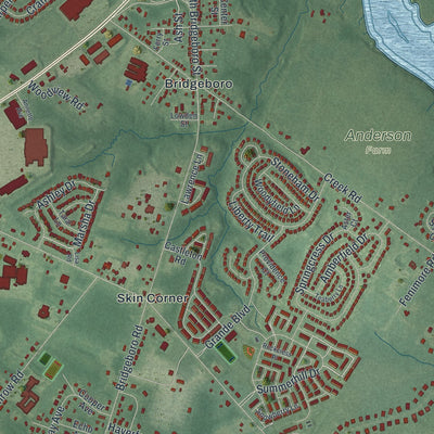 Close-up 2 of the Delran, New Jersey map artwork