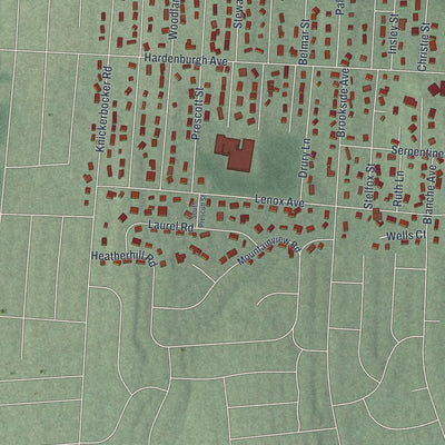 Close-up 2 of the Demarest, New Jersey map artwork