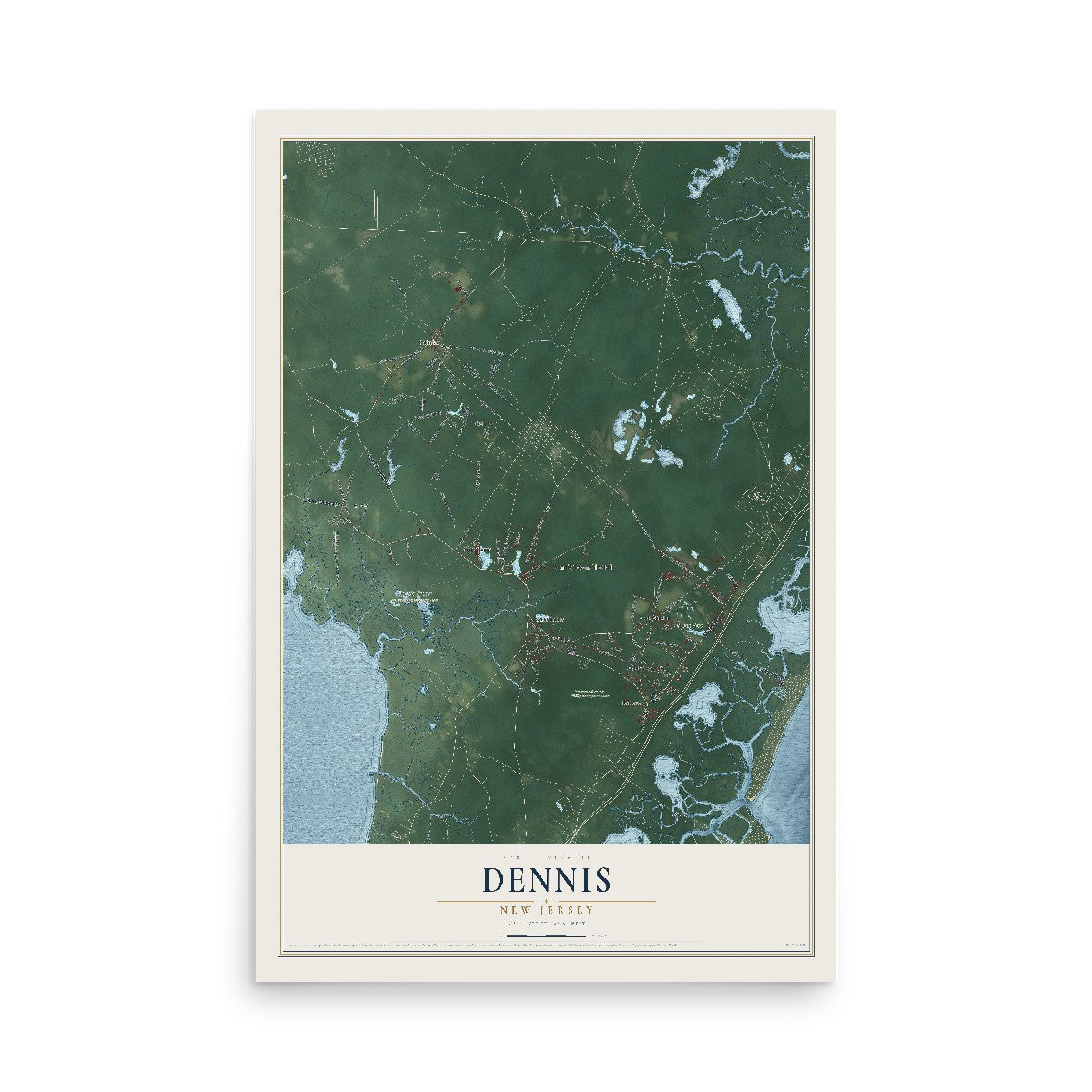 Dennis, New Jersey map print, 12" x 18" Archival Matte Print mockup