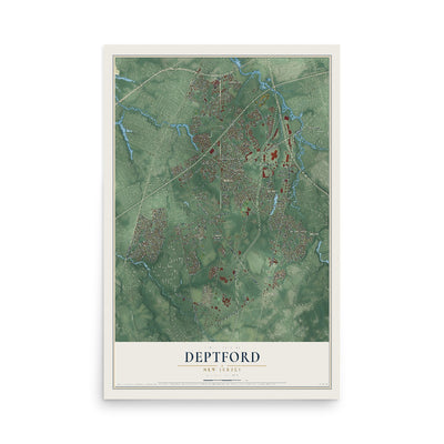 Deptford, New Jersey map print, 12" x 18" Archival Matte Print mockup