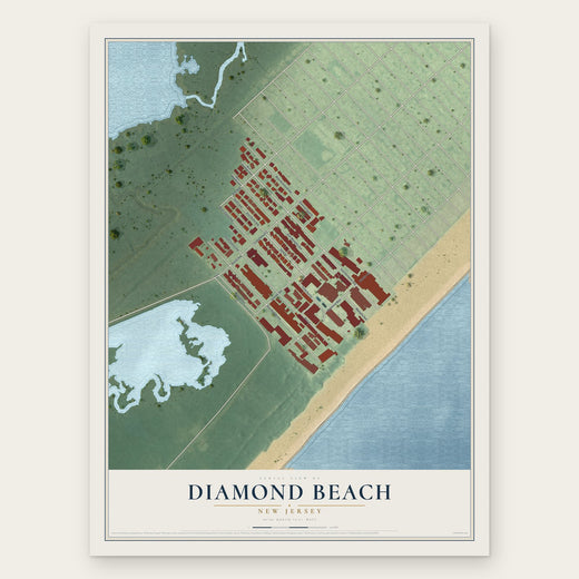 Diamond Beach, New Jersey map print, the full design