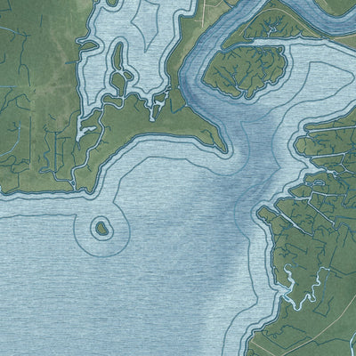 Close-up 1 of the Downe, New Jersey map artwork