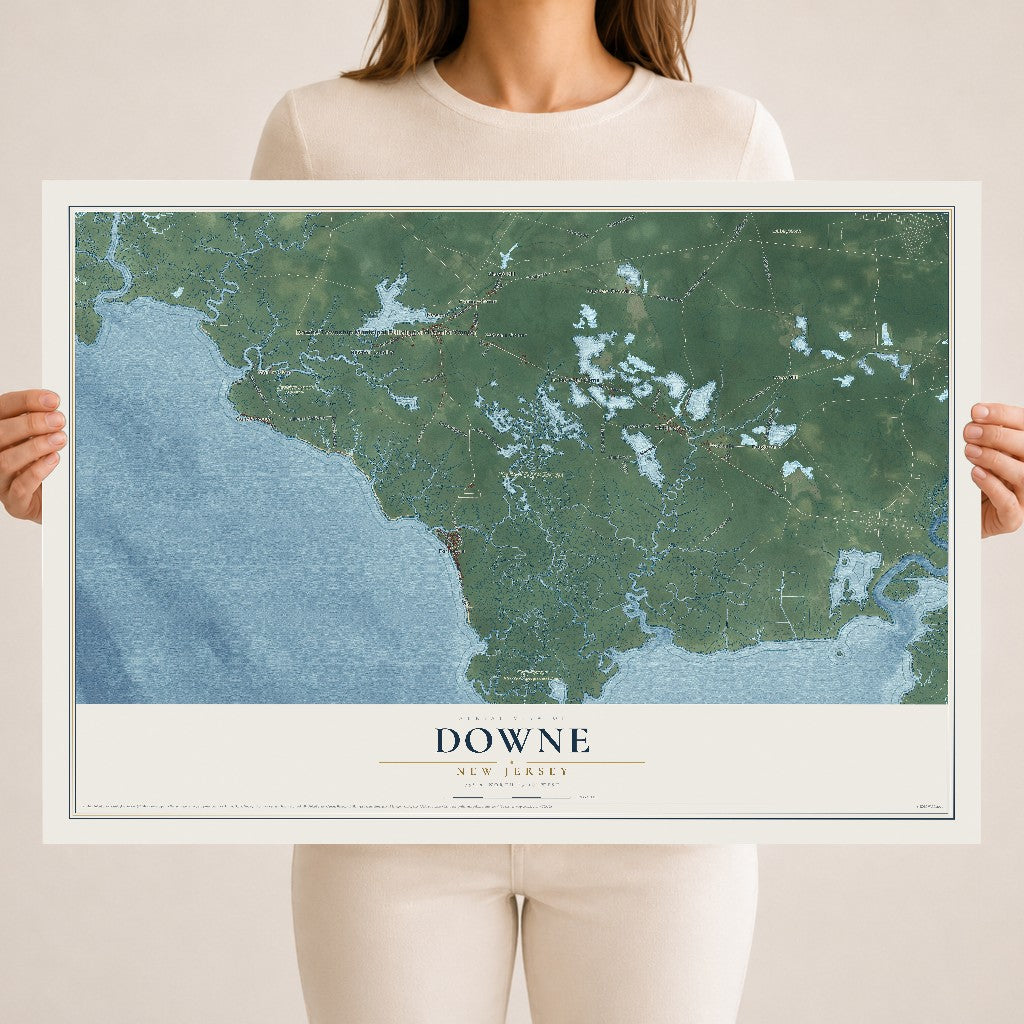 Downe, New Jersey map print, 18" x 24" Archival Matte Print mockup