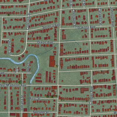 Close-up 1 of the Dumont, New Jersey map artwork