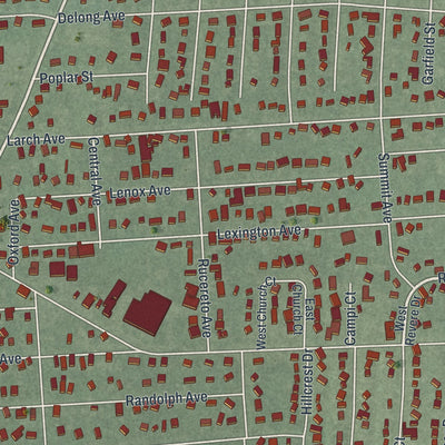 Close-up 2 of the Dumont, New Jersey map artwork