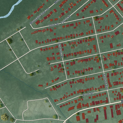 Close-up 2 of the Dunellen, New Jersey map artwork
