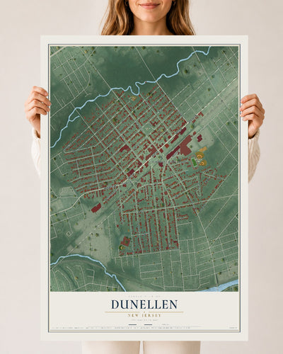 Dunellen, New Jersey map print, 24" x 36" Archival Matte Print mockup
