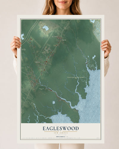 Eagleswood, New Jersey map print, 24" x 36" Archival Matte Print mockup
