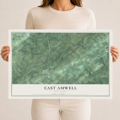 East Amwell, New Jersey map print, 12" x 18" Archival Matte Print mockup