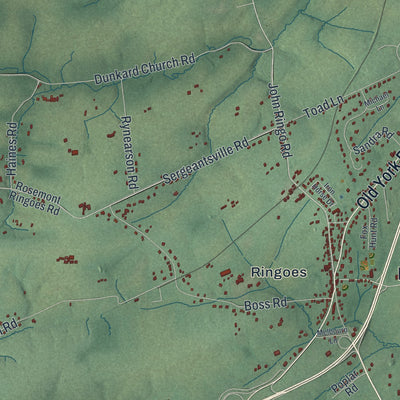 Close-up 1 of the East Amwell, New Jersey map artwork