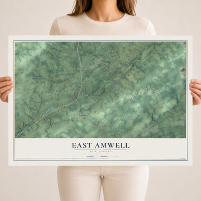 East Amwell, New Jersey map print, 18" x 24" Archival Matte Print mockup