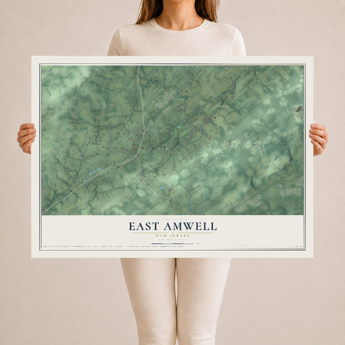 East Amwell, New Jersey map print, 24" x 36" Archival Matte Print mockup