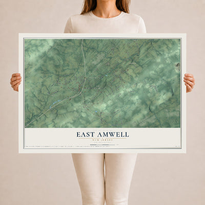 East Amwell, New Jersey map print, 24" x 36" Archival Matte Print mockup