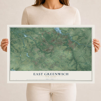East Greenwich, New Jersey map print, 12" x 18" Archival Matte Print mockup