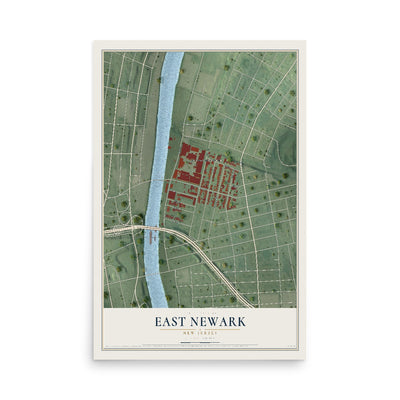 East Newark, New Jersey map print, 12" x 18" Archival Matte Print mockup