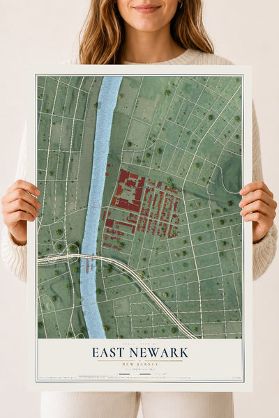 East Newark, New Jersey map print, 18" x 24" Archival Matte Print mockup