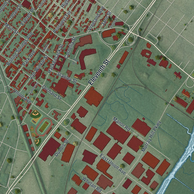 Close-up 2 of the East Rutherford, New Jersey map artwork