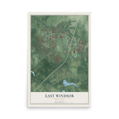 East Windsor, New Jersey map print, 12" x 18" Archival Matte Print mockup