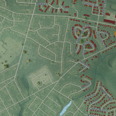 Close-up 2 of the Eastampton, New Jersey map artwork