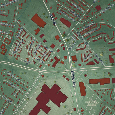 Close-up 1 of the Eatontown, New Jersey map artwork