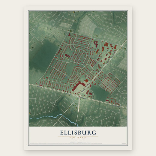 Ellisburg, New Jersey map print, the full design
