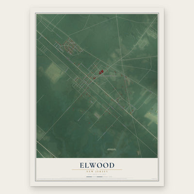Elwood, New Jersey map print, the full design