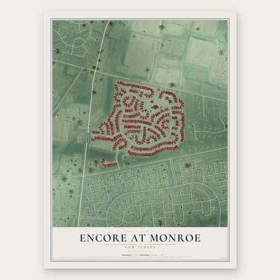 Encore at Monroe, New Jersey map print, the full design