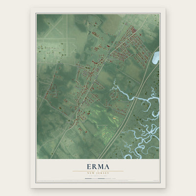 Erma, New Jersey map print, the full design